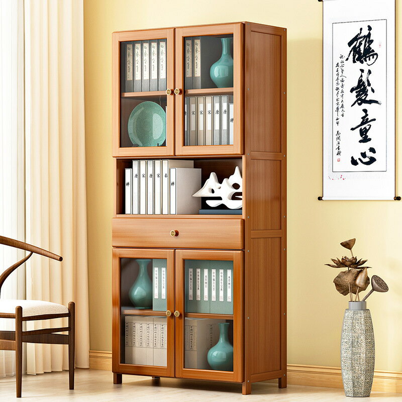 免運 快速出貨 書架 書櫃 收納架客廳實木書櫃家用多層簡易書架落地臥室置物收納架儲物櫃兒童學生