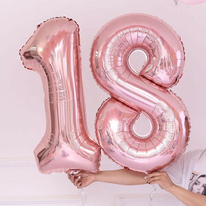 32寸金銀鋁膜數字氣球兒童生日快樂求婚派對裝飾寶寶周歲場景布置