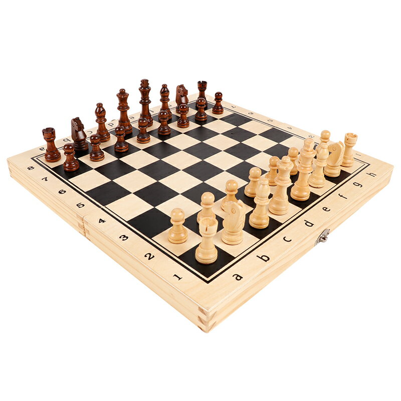 國際象棋 磁力國際象棋套裝折疊棋盤初學者兒童黑白棋子實木棋盤棋子雙皇后『CM44398』