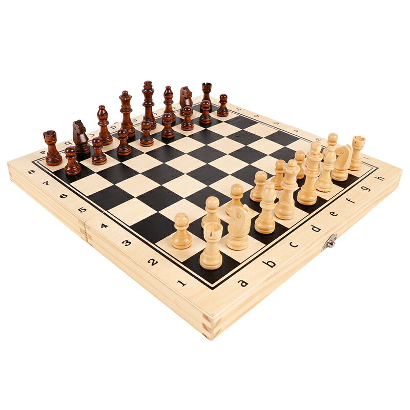 國際象棋 磁力套裝折疊棋盤初學者兒童黑白棋子實木棋盤棋子雙皇后【MJ3696】