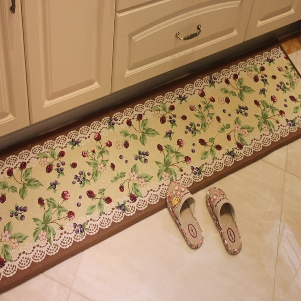 ✤宜家✤時尚草莓地墊 廚房浴室衛生間吸水長條防滑地毯