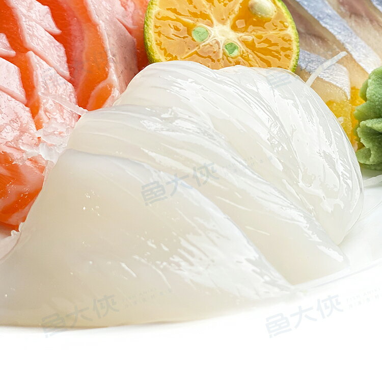 紋甲花枝生魚片/墨魚片刺身(11~15片/200g/盤)#Mongo Ika-1A3A【魚大俠】SD002