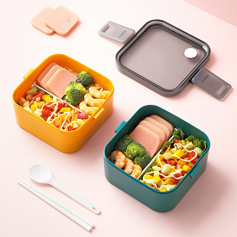 方形便當盒微波加熱塑料飯盒水果小號午餐盒上班族減肥盒沙拉粥杯