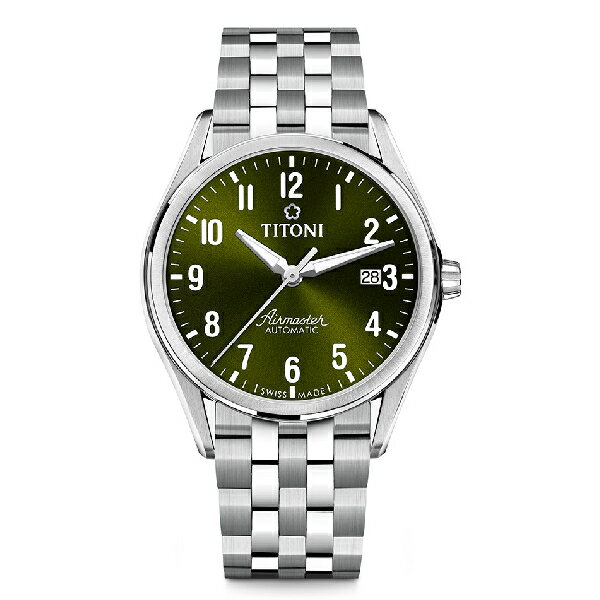 TITONI 瑞士梅花錶 83906 S-700 空中霸王系列 AIRMASTER 機械腕錶 綠面 40.5mm｜樂天全館特惠中★指定刷卡回饋10%