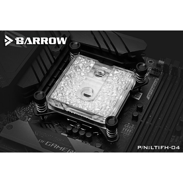 送主板同步線 Barrow CPU水冷頭 噴射微水道 冰凌系列LTIFH-04鑽石燈效 皇家戟 Intel / AMD 6