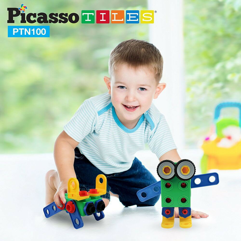 (強強滾)PicassoTiles PTN100 畢卡索STEM+A螺母工匠積木組 玩具 6