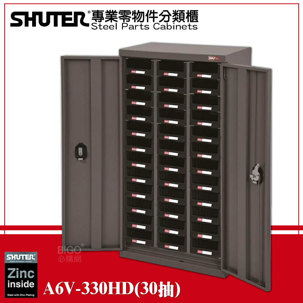 【收納嚴選】樹德 A6V-330HD 大容量抽專業零件櫃-加門型 30格抽屜 分類整理櫃 零件分類櫃 收納櫃 工作分類櫃
