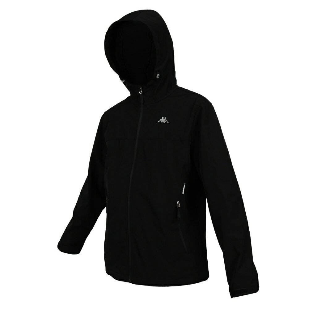 KAPPA 男女軟殼風衣磨毛外套(免運 防潑水 運動 慢跑 上衣「34235YW-005」≡排汗專家≡