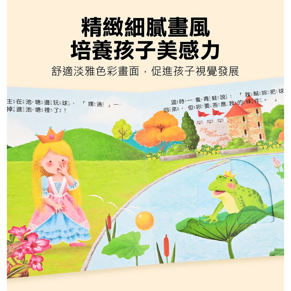 媽媽買 推拉翻轉童話繪本 4 款任選 風車圖書 拇指姑娘 青蛙王子 醜小鴨 布萊梅樂隊 互動機關書 3 歲以上 3