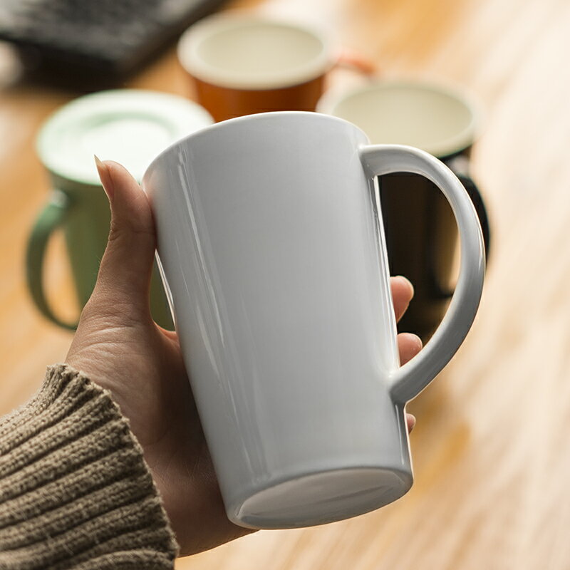 簡約陶瓷杯帶過濾茶隔花茶杯 辦公室馬克杯水杯子帶蓋