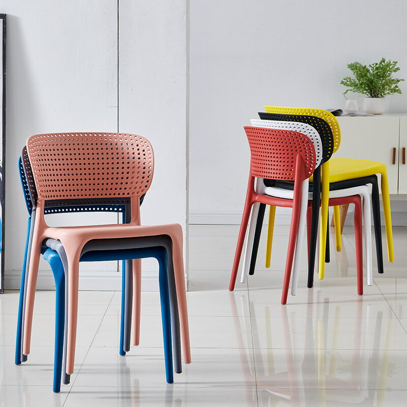 北歐家用塑料餐椅子簡約休閑靠背椅子時尚塑膠書桌洽談椅戶外凳子