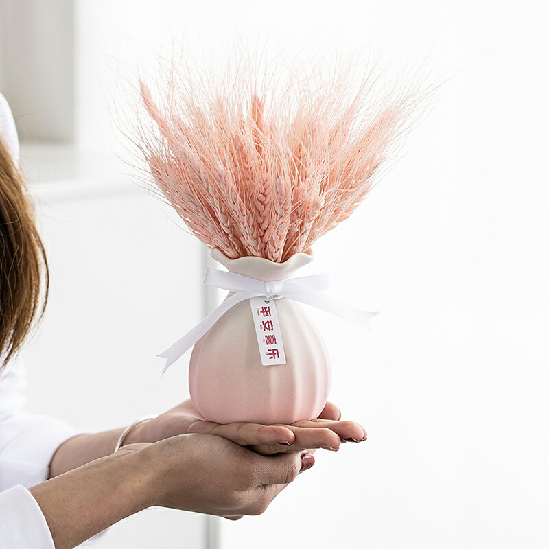 陶瓷花瓶輕奢客廳桌面家居插花擺件大麥穗收銀臺裝飾品【不二雜貨】