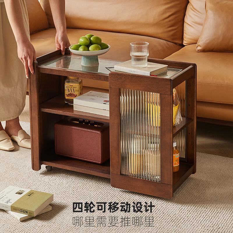 公司貨 沙發邊幾 邊櫃 沙發櫃 側邊桌櫃苑雅居實木沙發邊幾角幾可移動茶几北歐客廳側邊櫃靠墻邊櫃置物櫃