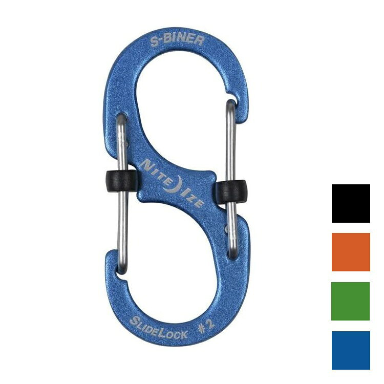 NITE IZE S-Biner SlideLock Aluminum 帶鎖鋁製八字扣#2 LSBA2