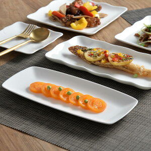 日式壽司盤碟長方形盤子家用創意陶瓷餐具魚盤點心盤菜盤餐盤托盤