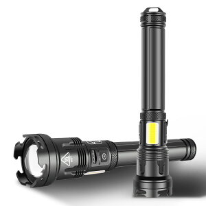 頭燈 XHP110+COB強光手電筒 輸入輸出伸縮變焦電量顯示 P99手電筒