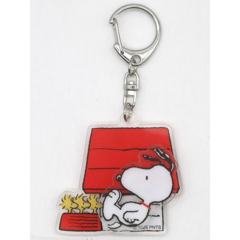 真愛日本 史努比 SNOOPY 紅屋 旋轉 壓克力吊飾 造型鑰匙扣 吊飾 鑰匙圈 掛飾 鑰匙扣
