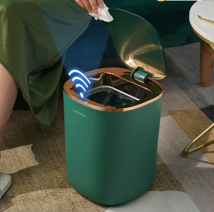 智慧感應式垃圾桶家用衛生間ins北歐風自動廁所紙簍有蓋電動輕奢 中秋節免運