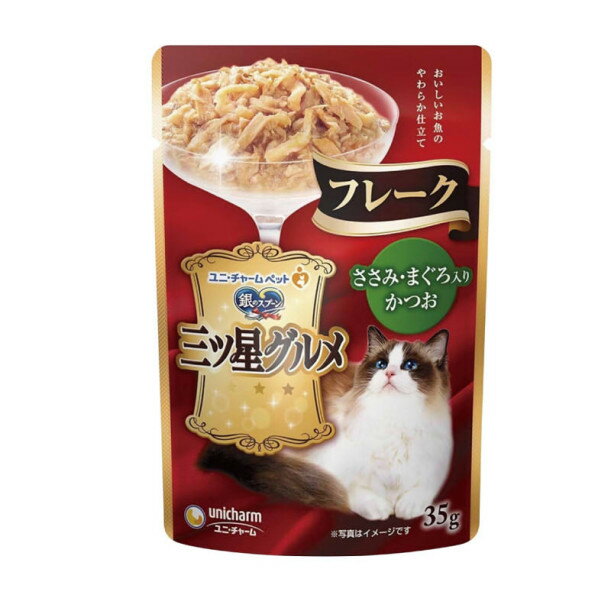 日本Unicharm 銀湯匙貓餐包 三星餐包 銀湯匙 貓餐包 貓零食 寵物餐包 銀湯匙無添加餐包【1007001】 0