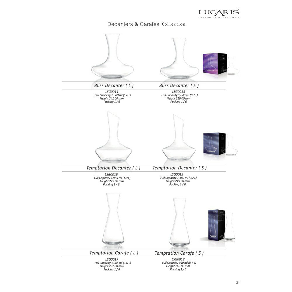 Lucaris 醒酒瓶 水晶醒酒器 Temptation Decanter 兩個尺寸 Drink eat金益合 3