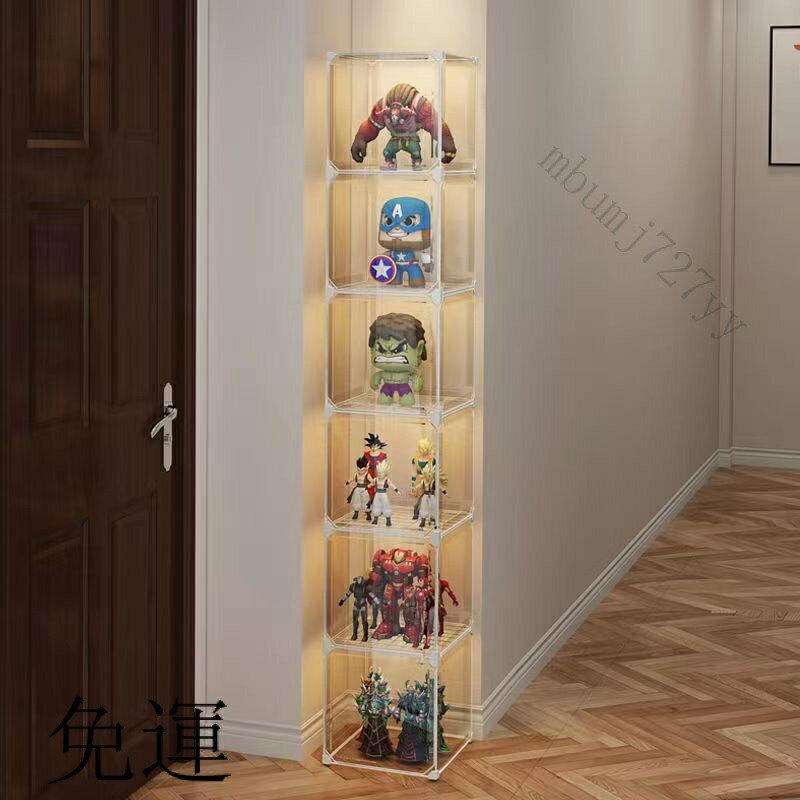 快速出貨 附發票 工廠現貨 免運 含發票 全透明手辦展示櫃樂高展示架玩具收納盒傢用模型盲盒高達陳列展櫃