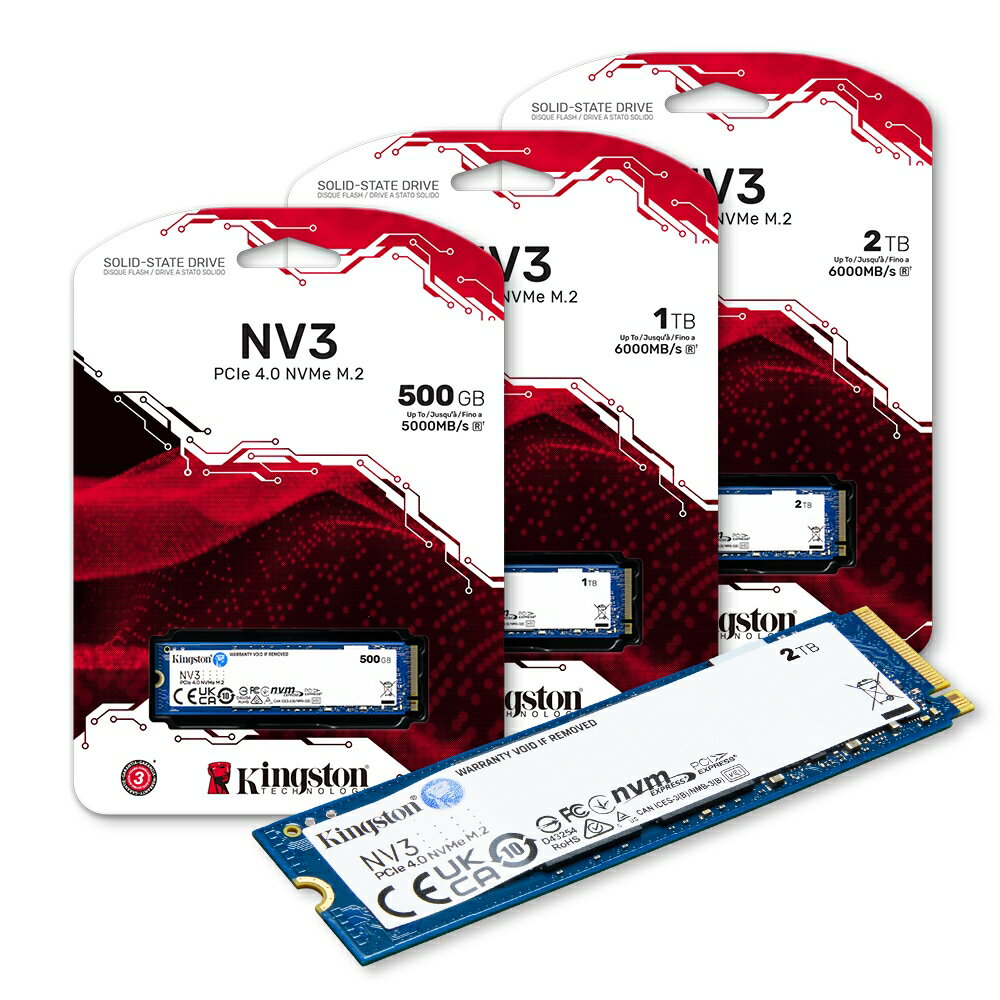Kingston 金士頓 NV3 500G 1TB Gen4 M.2 2280 NVMe SSD 固態硬碟