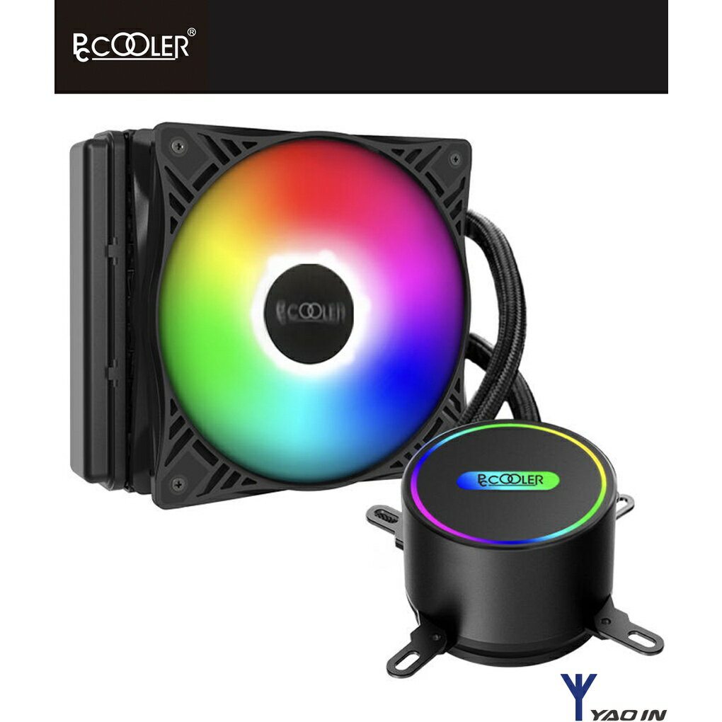 【臺灣代理商公司貨】PCCOOLER 超頻三 巨浪120 RGB 溫控 CPU水冷散熱器 24H出貨
