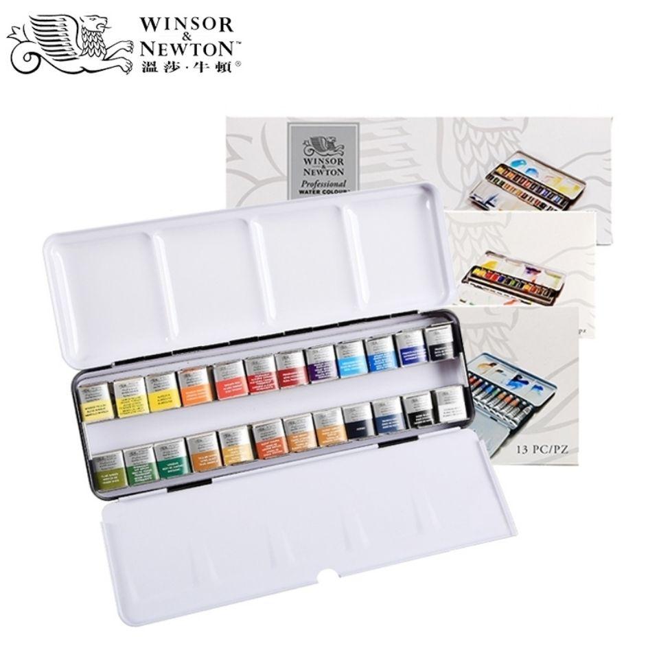 正溫莎頓藝術水彩顏料12色24色固體管狀水彩顏料套裝 水彩