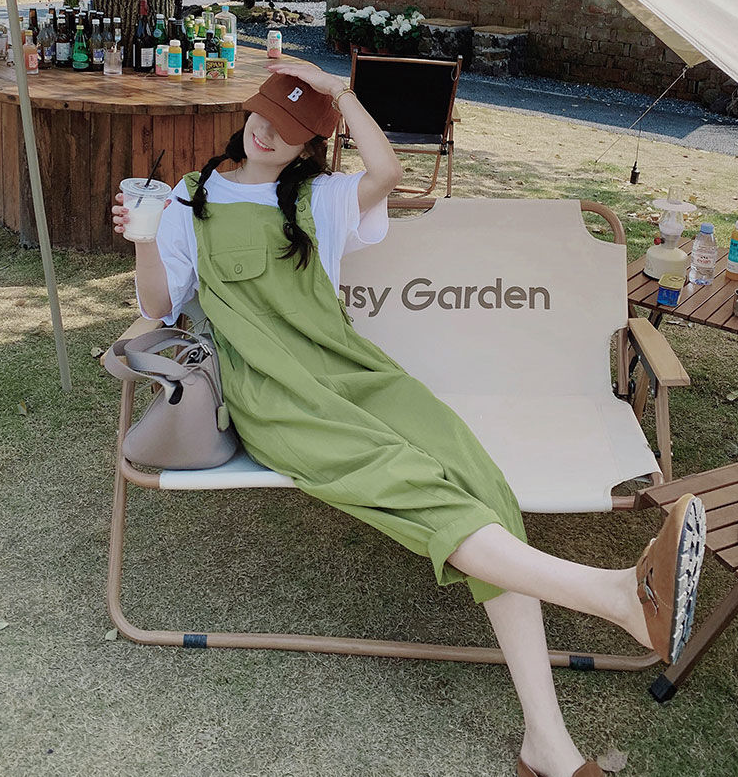 連身褲裝套裝女學生韓版寬松顯瘦鹽系復古工裝褲休閒闊腿褲潮夏季新款