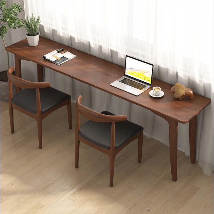 美式全實木書桌長條桌靠窗靠墻窄桌子冩字颱工作室雙人辦公電腦桌