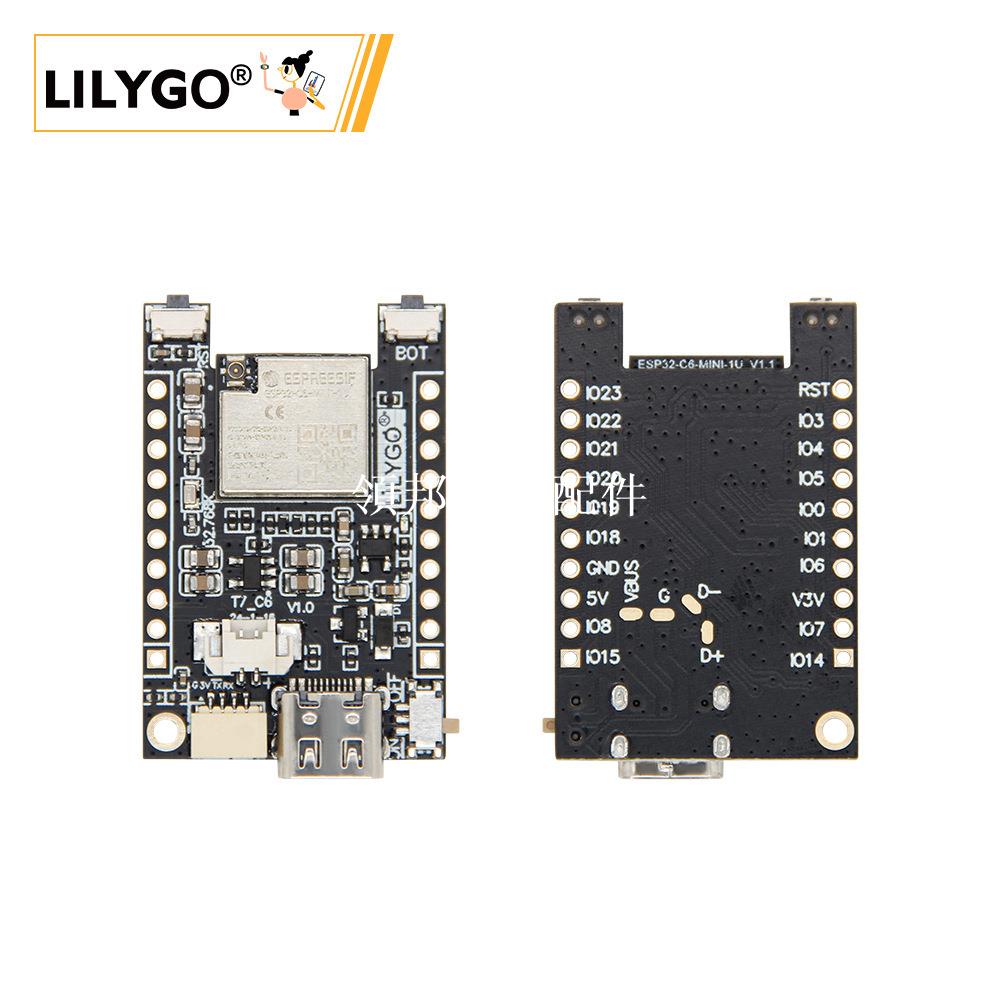 LILYGO® T7-C6 ESP32-C6-MINI-1 Wi-Fi6 BLE5 Thread/Zigbee SoC[領邦五金配件]