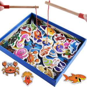 磁性32片釣魚游戲嬰幼兒園益智早教玩具雙桿
