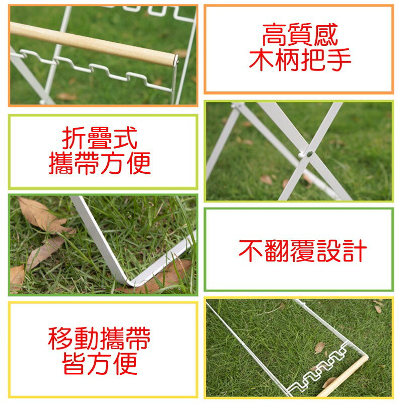 【珍愛頌】A020 木柄 折疊式垃圾袋架 垃圾支架 垃圾架 折疊垃圾桶 露營垃圾桶 垃圾掛架 廁所垃圾 垃圾分類 垃圾桶 3
