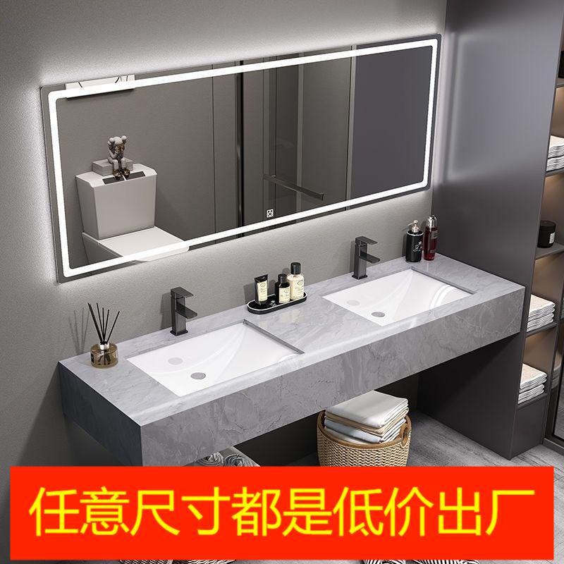 【台灣公司 超低價】大理石一體式雙盆洗手臺浴室組合洗手盆一體衛生間雙槽洗手臺 0