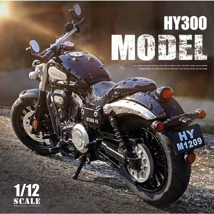 1:12龍貓hy300摩托車合金模型壓鑄車摩托車模型收藏摩托車遙控車