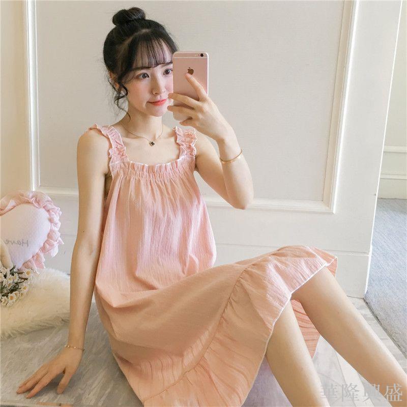 吊帶睡裙女夏季薄款居家可愛公主風家居服夏天韓版學生睡衣可外穿