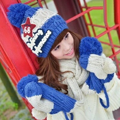 圍巾+手套+毛帽(三件套)-可愛韓版冬季保暖防寒配件組合5色71an4【獨家進口】【米蘭精品】