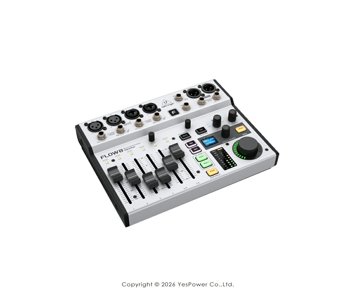 Behringer耳朵牌 FLOW 8 八軌藍芽混音器 / USB 錄音介面