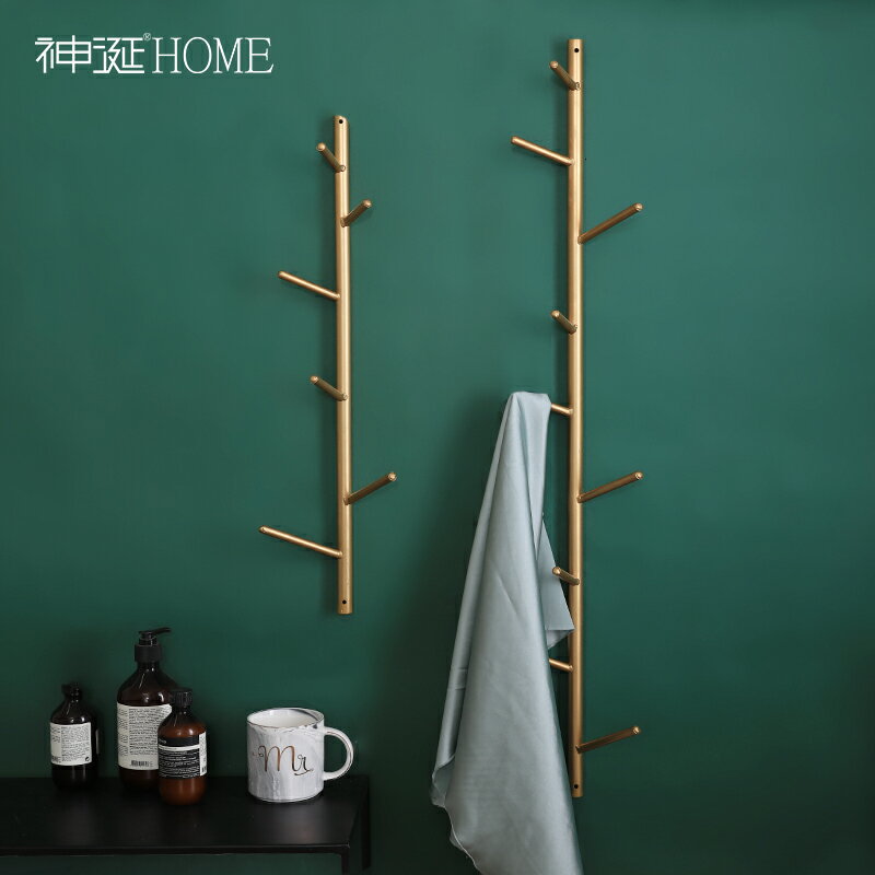 北歐簡約玄關鑰匙掛鉤壁掛收納門口墻上掛衣架創意家居衣帽置物架 雙11全館免運