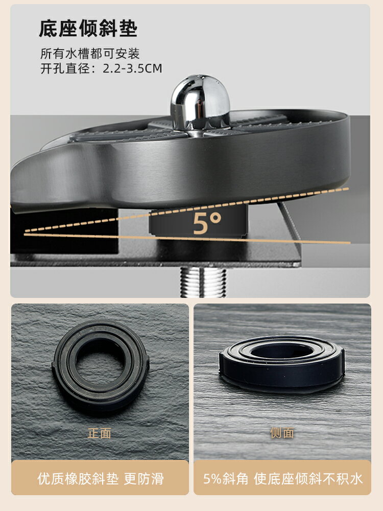 洗杯器 高壓洗杯器 自動旋轉不鏽鋼高壓水池奶茶水吧臺按壓清洗沖杯子神器水槽洗杯器【HZ73247】