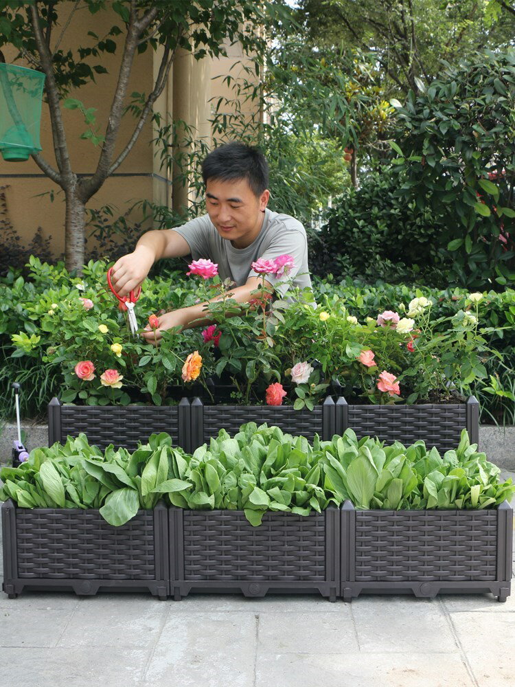 種菜盆陽臺種植箱多層架子適合的方形花盆長條型專用神器家庭室內