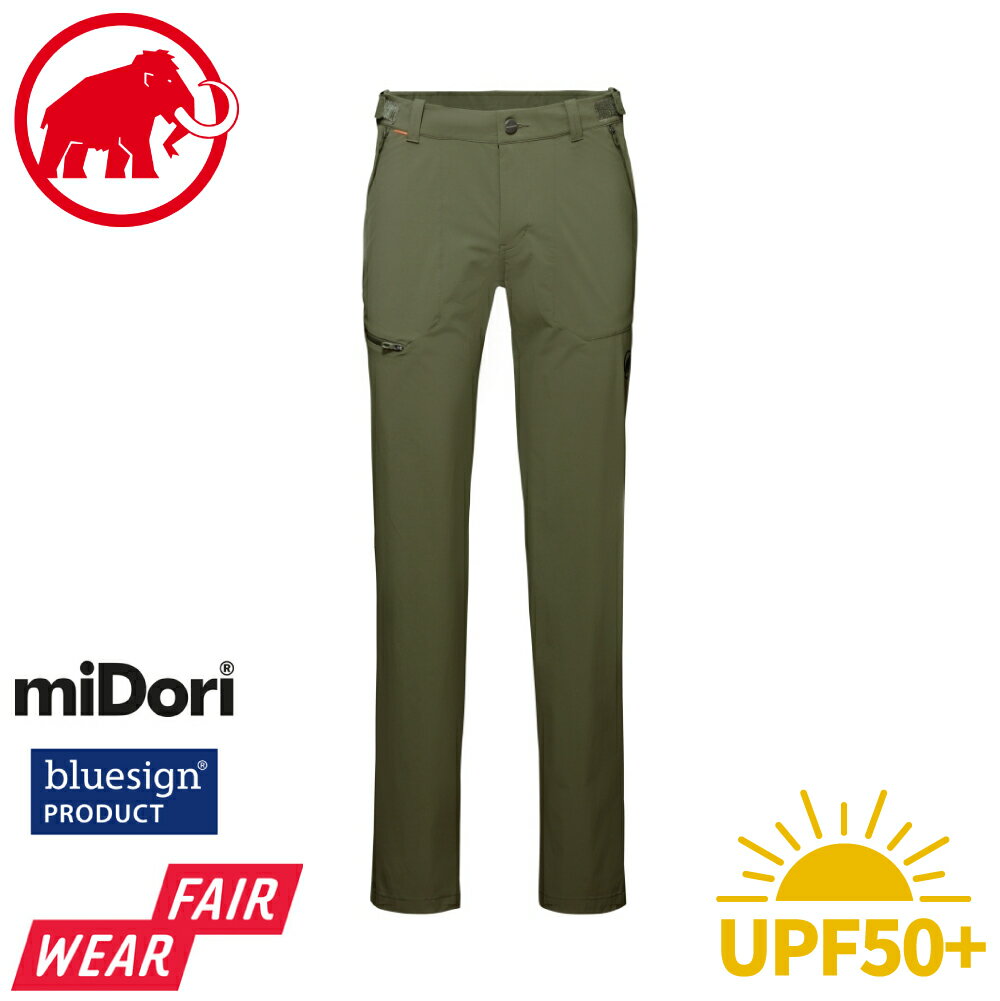 【MAMMUT 長毛象 男 MA Runbold Pants 抗磨防曬機能長褲《綠鬣蜥》】1022-01670/快乾長褲