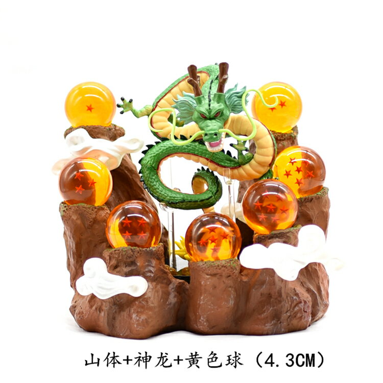 抖音同款七龍珠周邊動漫悟空手辦7顆神龍水晶龍珠球模型 帶燈許願