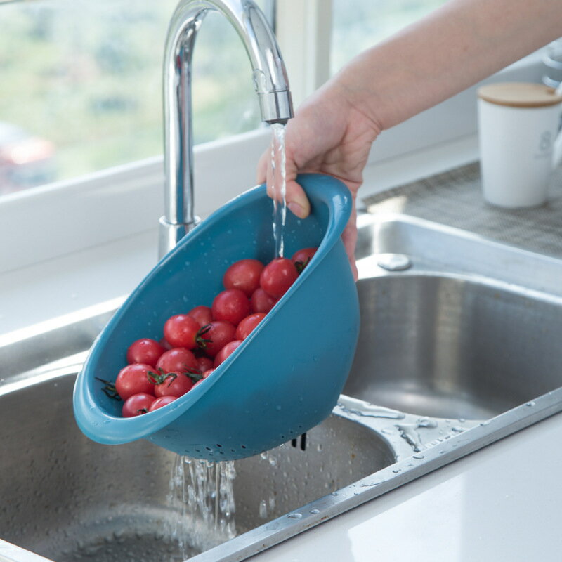 北歐風格瀝水籃神器家用客廳水果盤廚房菜籃子洗菜盆雙層創意果籃