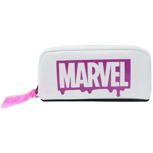 大賀屋 Marvel 筆袋 大容量 化妝包 筆盒 收納包 白 螢光粉 吊繩 漫威 迪士尼 日貨 正版 J00013713