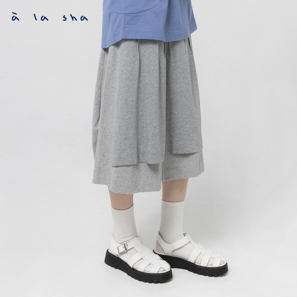 à la sha  抓褶剪接長裙 0
