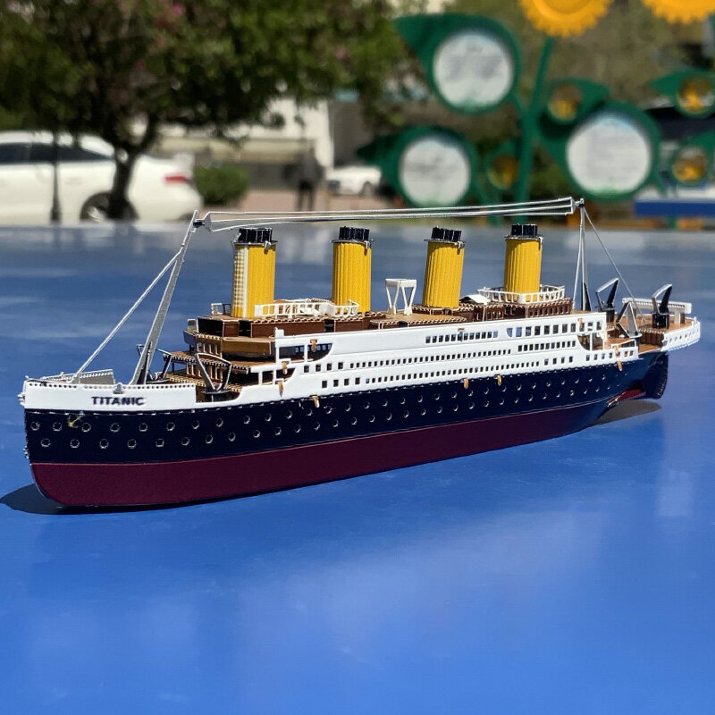 愛拼 全金屬不銹鋼DIY拼裝模型3D迷你立體拼圖 彩色泰坦尼克號