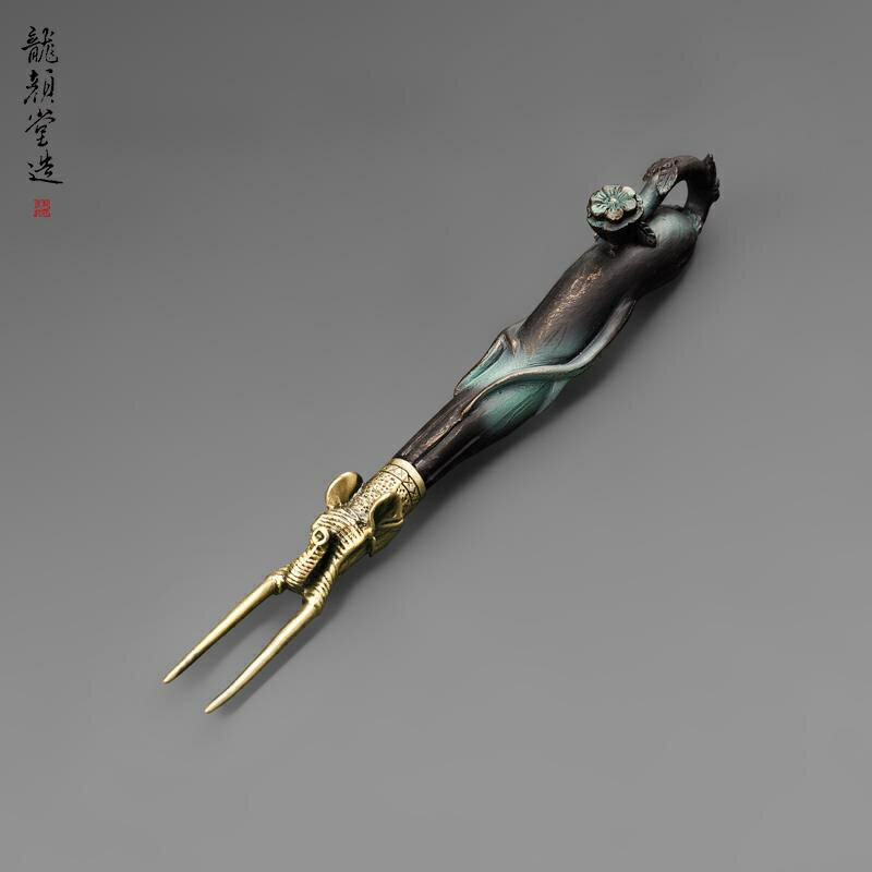 FRH龍顏堂多款壺持純銅鐵壺叉日式茶具銅鐵壺蓋叉壺蓋夾鐵壺配件用品