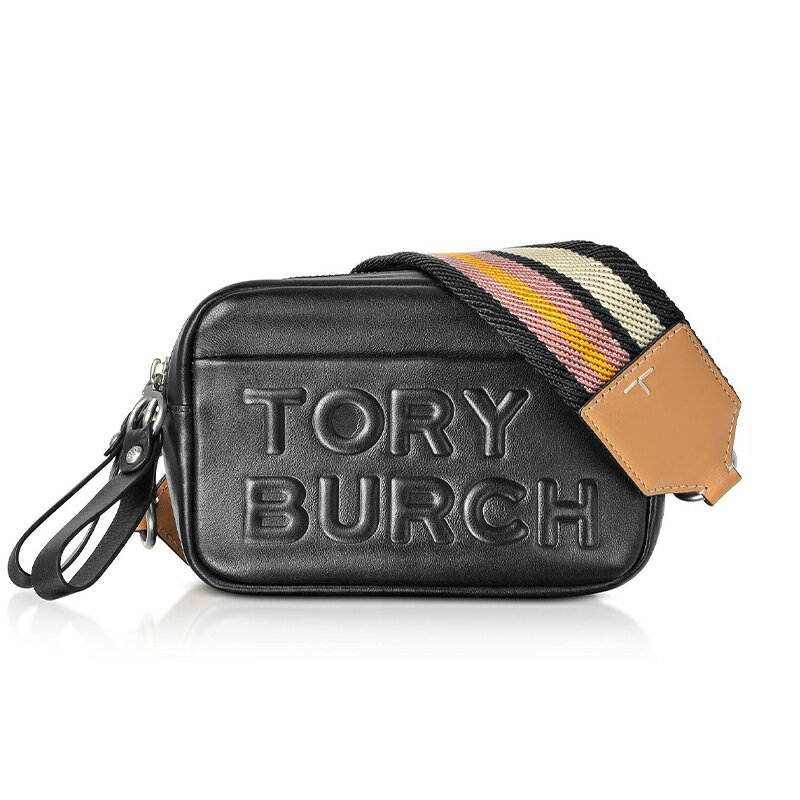 Tory Burch Perry Color-Block雙拉鏈印花字母單肩迷你包 53074