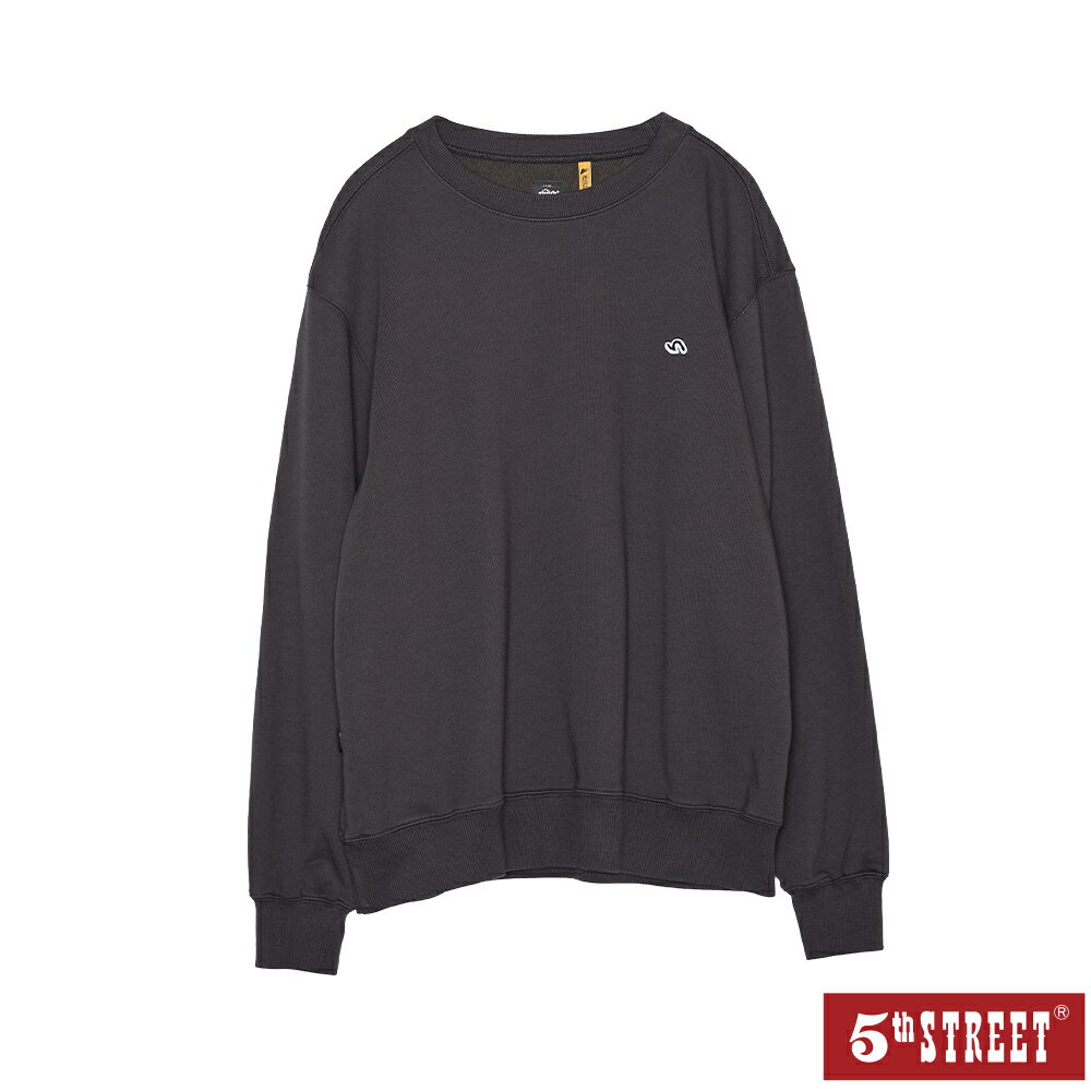 中性款 大學T 長袖 T恤 TEE 上衣 印花 黑灰色 (560992) 【5th STREET】【年貨節全館390起】 治裝激推 最高折426